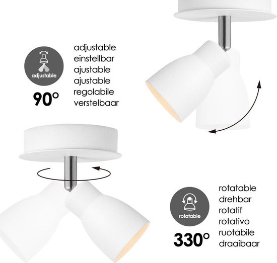 Klighten 4 st Opbouw Ronde Mat Witte Spotlights, GU10 Socket, Moderne Klighten 4 st Opbouw Ronde Mat Witte Spotlights, GU10 Socket, Moderne