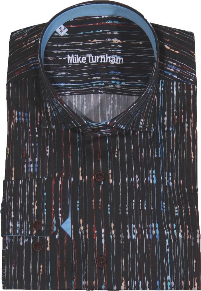 Mike Turnham Lange mouw Overhemd - 5023-3462 Zwart (Maat: XXL)