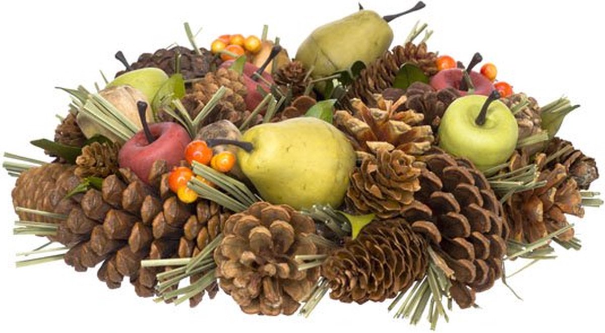 Herfstkrans Natuur Rond Pvc 26x26xh8