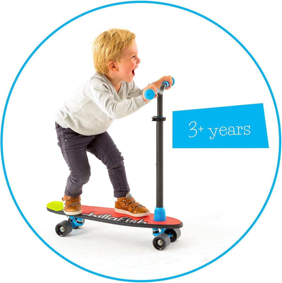 Chillafish Skateboard en Step 2-in-1 - Kinderstep omvormbaar naar Skateboard - Zwart - Jongens en meisjes 3 jaar en ouder - Verstelbaar stuur - Model Skatieskootie 2 — afbeelding 3