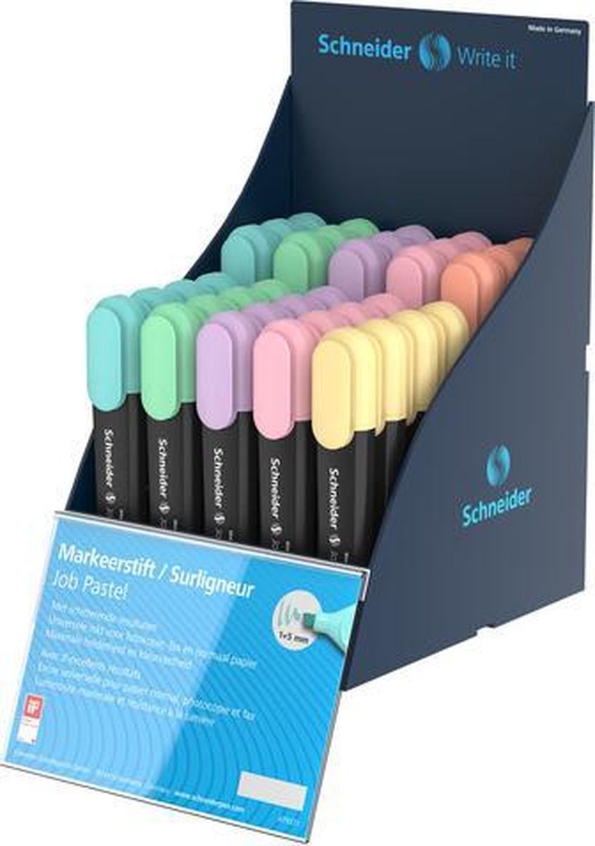 POCHETTE DE 6 SURLIGNEURS SCHNEIDER FLUO JOB 150 ASSORTIES