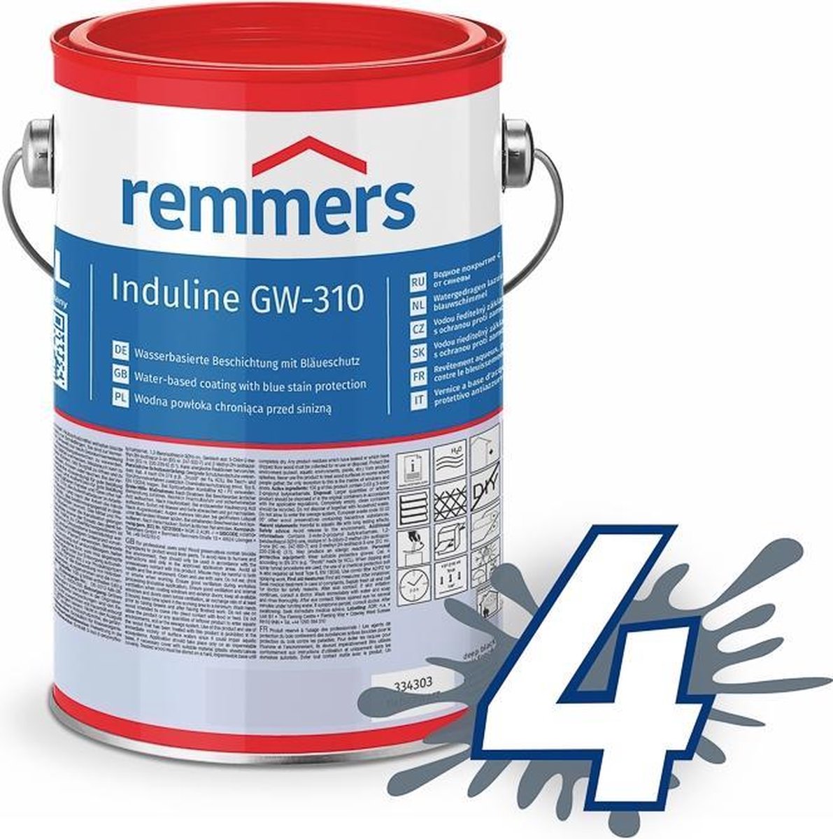 Remmers Induline GW-310 Zwarte Beits 2,5L UV Bestendig Gitzwart RAL9005