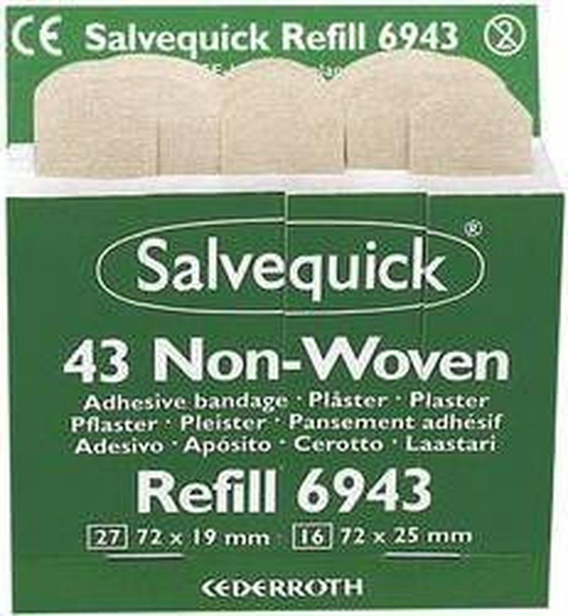Goedkoopste Salvequick non-woven pleisters sensitive 6943 (navulling) 1 los mapje
