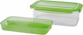 Cosy & trendy Tritan - Lunchbox - Groen - 1,9L - Bestek - 24x15.2xh8.8cm - Kunststof - (set van 2) en Yourkitchen E-kookboek Heerlijke Smulrecepten