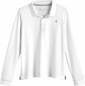 Coolibar - UV Sport Polo voor kinderen - Longsleeve - Erodym Golf - Wit - maat M (122-134cm)