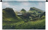 Wandkleed Skye - Uitzicht vanaf de bergen op het eiland Skye in Schotland Wandkleed katoen 90x60 cm - Wandtapijt met foto