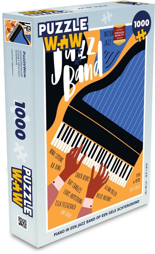 omroeper Email escort Puzzel 1000 stukjes volwassenen Jazz 1000 stukjes - Piano in een jazz band  op een gele... | bol.com