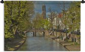 Wandkleed Utrecht  - Gracht van Utrecht Wandkleed katoen 90x60 cm - Wandtapijt met foto