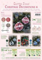 LeCrea - Glitter foam kerstbal decoratie - set 4