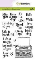 Clearstamps A6 handlettering - typewriter quotes (eng) Carla Kamphuis
