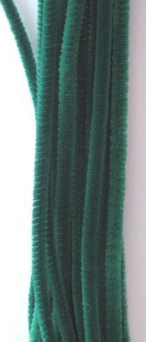 Chenilledraad - 30cm - 6mm - 20 stuks donkergroen