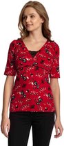 Vive Maria Top -L- Red Flower Rood