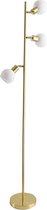 Olucia Oliver - Moderne Vloerlamp - Glas/Metaal - Goud;Wit