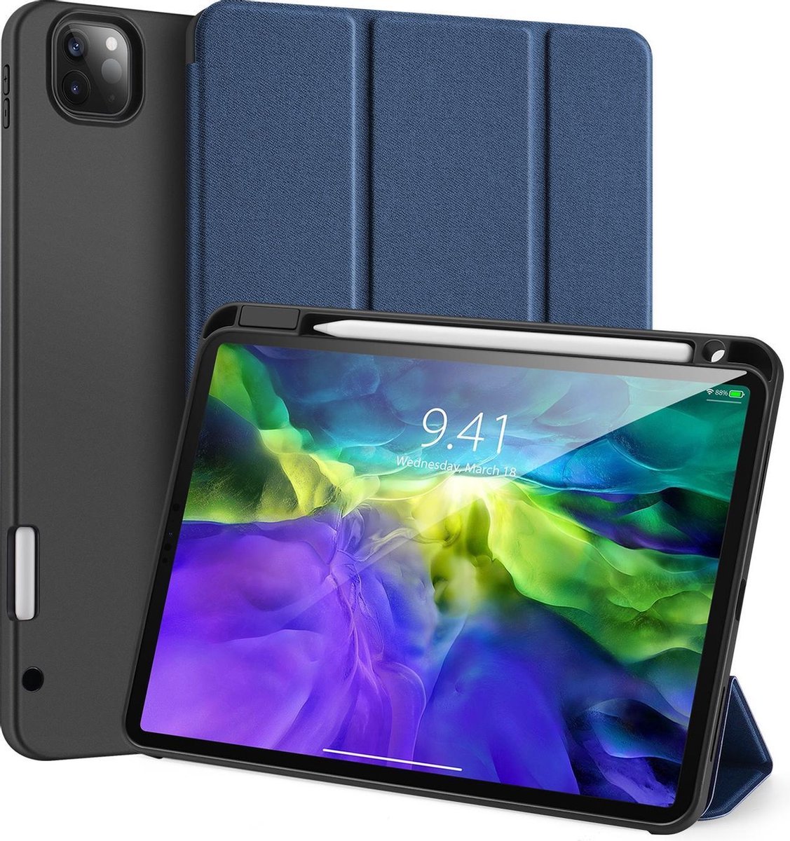 iPad Pro 2021 Hoes (11 Inch) - Dux Ducis Domo Lite Book Case met stylus pen houder - Blauw