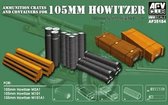 1:35 AFV Club 35184 Ammunition crates and containers for 105mm Howitzer Plastic Modelbouwpakket
