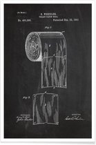 JUNIQE - Poster Toiletpapier - patent -60x90 /Wit & Zwart