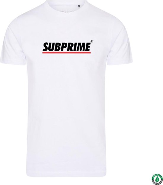 Subprime - Heren Tee SS Shirt Stripe White - Wit - Maat L