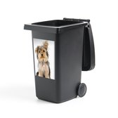 Autocollant conteneur Chiens - Portrait of Yorkshire terrier - 40x60 cm - autocollant poubelle à roulettes - autocollant conteneur résistant aux intempéries
