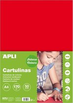 APLI Rood Karton A4 170 g/m² - 50 vel