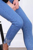 Broek Dulani hoge taille 7/8 met strass vlinder aan de enkels