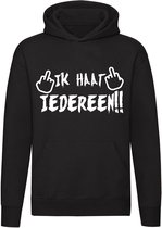 Ik haat IEDEREEN Hoodie | ruzie | hate | no respect | middelvinger |  sweater | trui | unisex | capuchon