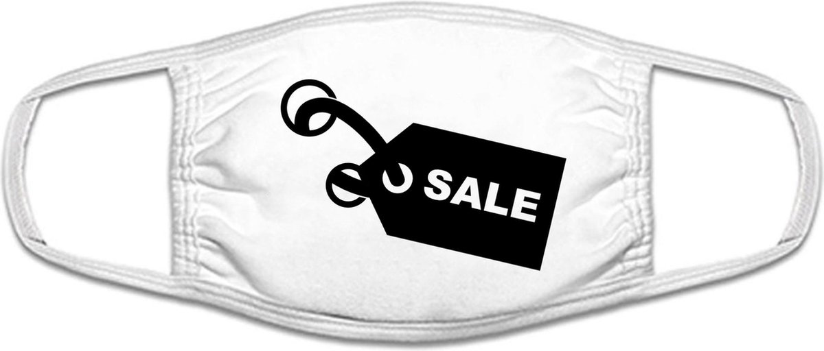 Sale uitverkoop | gezichtsmasker | bescherming | bedrukt | logo | Wit mondmasker van katoen, uitwasbaar & herbruikbaar. Geschikt voor OV