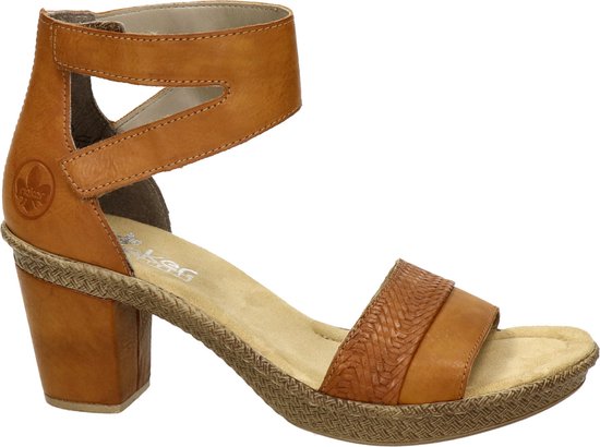 Rieker Sandalen met hak cognac - Maat 41 | bol.com