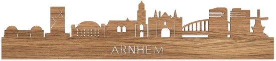 Skyline Arnhem Eikenhout - 120 cm - Woondecoratie - Wanddecoratie - Meer steden beschikbaar - Woonkamer idee - City Art - Steden kunst - Cadeau voor hem - Cadeau voor haar - Jubileum - Trouwerij - WoodWideCities
