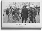 Walljar - FC Utrecht supporters '77 - Zwart wit poster met lijst
