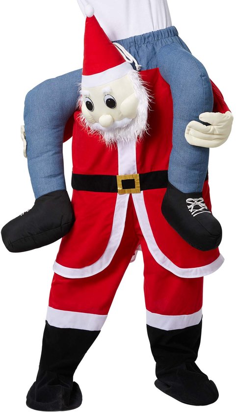 dressforfun - Huckepack-kostuum kerstman - verkleedkleding kostuum halloween verkleden feestkleding carnavalskleding carnaval feestkledij partykleding - 303619
