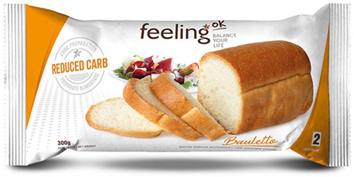 Feeling OK | Bauletto Optimize | 1 x 300 gram | Koolhydraatarm Brood| Perfect voor een koolhydraatarm ontbijt of lunch