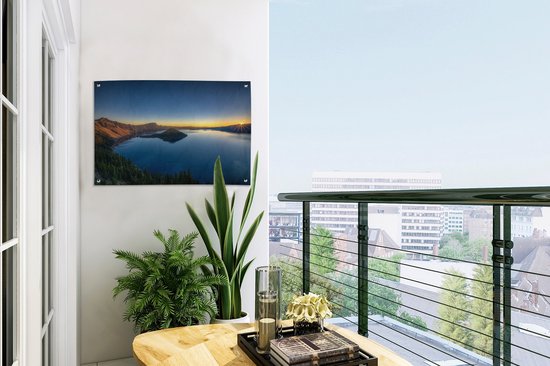 Sunrise over the Crater Lake in Crater Lake National Park Garden affiche 60x40 cm - petit - Toile de jardin / Toile d'extérieur / Peintures pour l'extérieur (décoration de jardin)