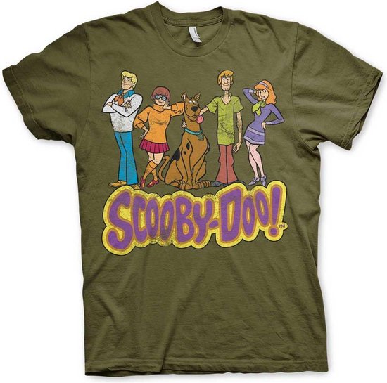 ScoobyDoo Heren Tshirt -XL- Team Distressed Groen