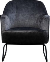 Fauteuil anna zwart velvet W65XD78XH79,5cm