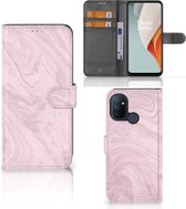 GSM Hoesje OnePlus Nord N100 Flip Case Marble Pink