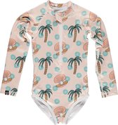 Beach & Bandits - UV Badpak voor meisjes - Pearls & Palms - Ivoor - maat 104-110cm