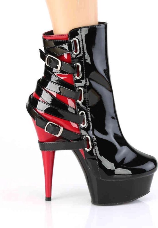 Pleaser Platform talons -38 Chaussures- DELIGHT-1012 US 8 Zwart/ Rouge