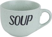 6x Tasses à soupe vertes en poterie 11 cm 510 ml - Matériel de cuisine / cuisine - Vaisselle - Servir la soupe - Tasses à soupe / bols à soupe 1 pièce