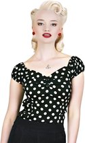 Collectif Dolores Polkadot 50's Top Zwart Wit