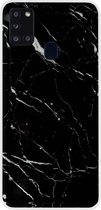 ADEL Siliconen Back Cover Softcase Hoesje Geschikt voor Samsung Galaxy A21s - Marmer Zwart