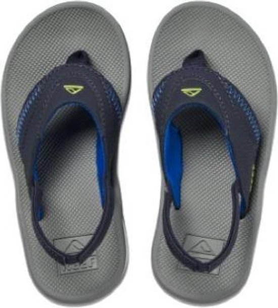 Reef Little Fanning Jongens Slippers - Navy/Lime - Maat 19.20