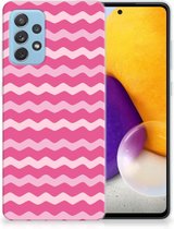 Bumper Hoesje Geschikt voor Samsung Galaxy A72 Smartphone hoesje Waves Pink