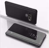 Voor LG K50S vergulde spiegel horizontale flip lederen tas met houder (zwart)