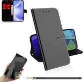 Voor Xiaomi Redmi K30 Lmitated Mirror Surface Horizontal Flip Leather Case met houder & kaartsleuven & portemonnee & lanyard (zwart)