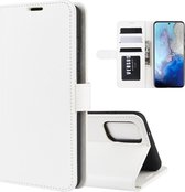 Voor Galaxy S20 R64 Texture Enkele horizontale flip beschermhoes met houder & kaartsleuven & portemonnee & fotolijst (wit)