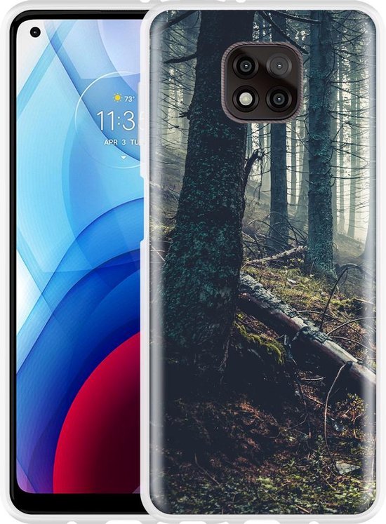 Motorola Moto G9 Plus Crazy Horse Portemonnee Stand Hoesje Blauw