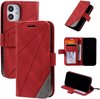 iPhone 12 Hoesje Book Case - Kunstleer - Portemonnee - Book Case - Wallet - Flip Cover - Apple iPhone 12 - Rood