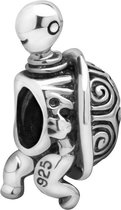 Quiges - 925 - Zilveren - Bedels -Sterling zilver - Beads - Schildpad Kraal Charm - Geschikt – voor - alle bekende merken - Armband Z352