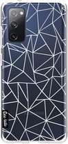 Casetastic Samsung Galaxy S20 FE 4G/5G Hoesje - Softcover Hoesje met Design - Abstraction Outline White Transparent Print
