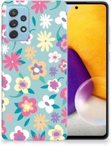 Leuk TPU Back Case Geschikt voor Samsung Galaxy A72 GSM Hoesje met Tekst Flower Power